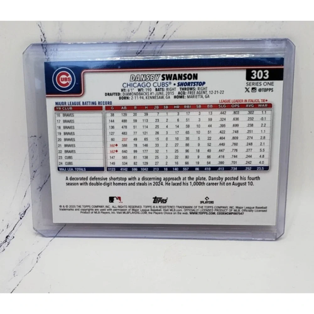 2025 Topps Cactus Foil #303 Dansby Swanson Chicago Cubs